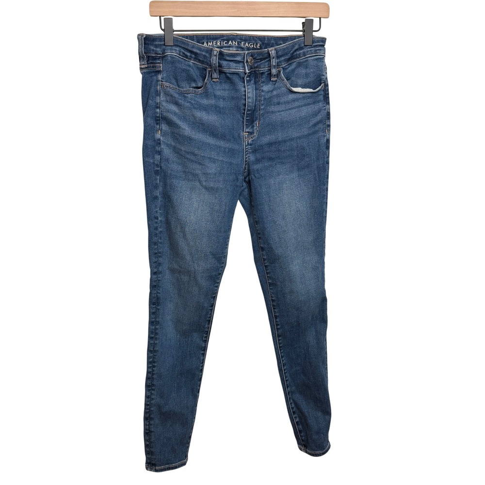 American Eagle Womens Next‎ Level Stretch Skinny Jeans 8 Blue Denim High Waist